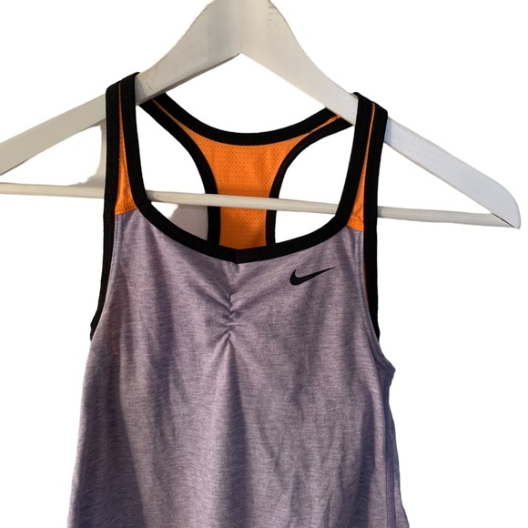 Nike Dri Fit Racer Back Women’s Tank Top Purple Orange Performance - Picture 3 of 8